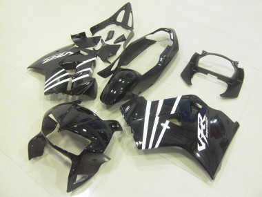 1998-2001 Black White Stripe Honda VFR800 Motorcycle Fairings Kit UK