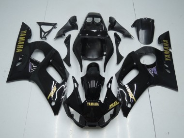 1998-2002 Glossy Black Gold Sticker Yamaha YZF R6 Bike Fairings UK