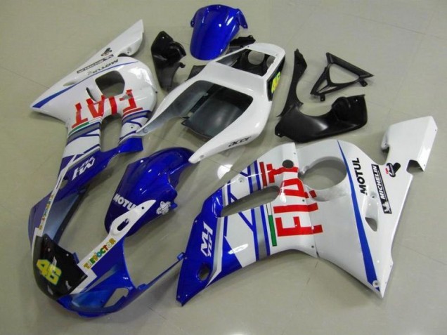 1998-2002 Blue White Fiat Yamaha YZF R6 Motorcycle Fairings Kit UK