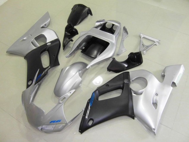 1998-2002 Black Silver Yamaha YZF R6 Motorcycle Fairings Kit UK