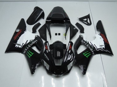 2000-2001 Black White Monster Yamaha YZF R1 Bike Fairing UK