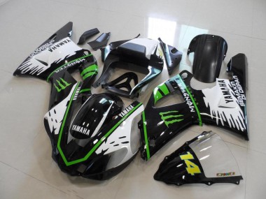 2000-2001 Black White Green Monster Yamaha YZF R1 Bike Fairings UK