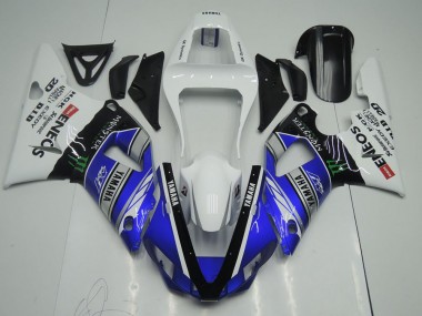 2000-2001 Blue White ENEOS Monster Yamaha YZF R1 Motor Bike Fairings UK