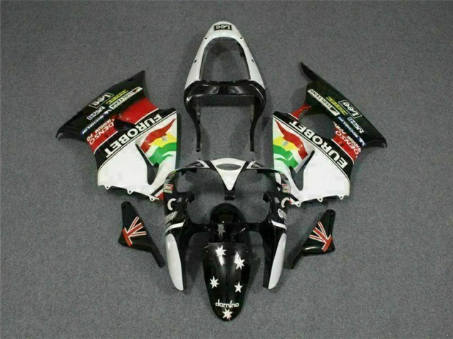 2000-2002 Black White Eurobet Kawasaki ZX6R Bike Fairing UK