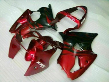 2000-2002 Red Black Kawasaki ZX6R Bike Fairing Kit UK