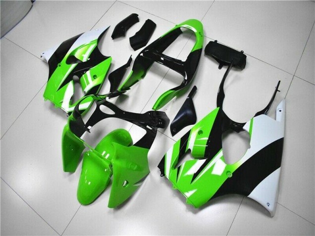 2000-2002 Green White Black Kawasaki ZX6R Bike Fairing Kit UK