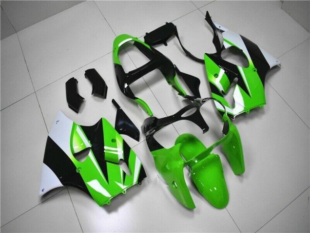 2000-2002 Green White Black Kawasaki ZX6R Bike Fairing Kit UK