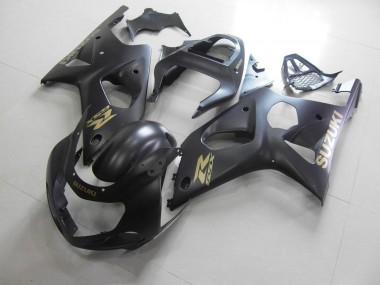 2000-2002 All Matte Black with Gold Sticker Suzuki GSXR 1000 Motorcycle Bodywork UK