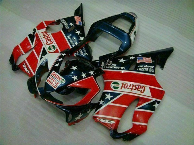 2001-2003 Red White Blue Castrol Cycle World Honda CBR600 F4i Motorcycle Fairings Kits UK