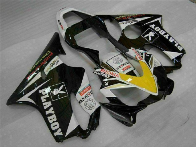 2001-2003 Yellow Silver Black Playboy Honda CBR600 F4i Motorcycle Fairing Kit UK