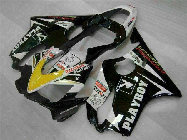 2001-2003 Yellow Silver Black Playboy Honda CBR600 F4i Motorcycle Fairing Kit UK