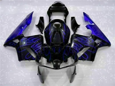 2003-2004 Black with Blue Flame Honda CBR600RR Motorcycle Fairing Kits UK