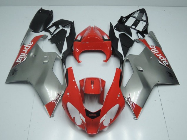 2003-2006 Silver and Red Aprilia RSV1000 Motorbike Fairing Kits UK