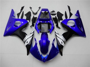 2003-2005 Blue White Black Yamaha YZF R6 Motorcycle Fairings Kit UK