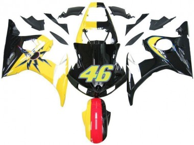 2003-2005 Black Yellow No. 46 Yamaha YZF R6 Motorcycle Fairings UK