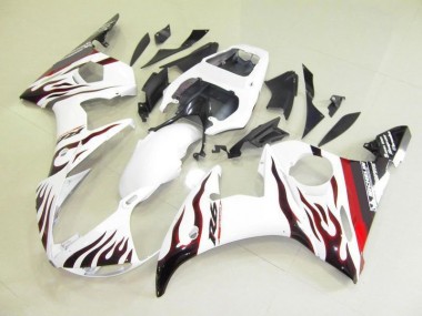 2003-2005 White and Flame Yamaha YZF R6 Bike Fairing UK