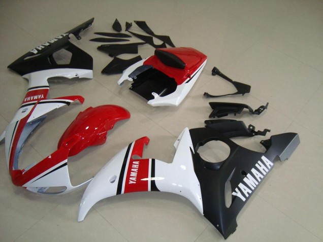 2003-2005 Red White Matte Black Yamaha YZF R6 Moto Fairings UK