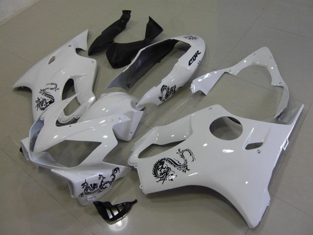 2004-2007 White with Black Dragon Honda CBR600 F4i Motorcycle Fairings UK