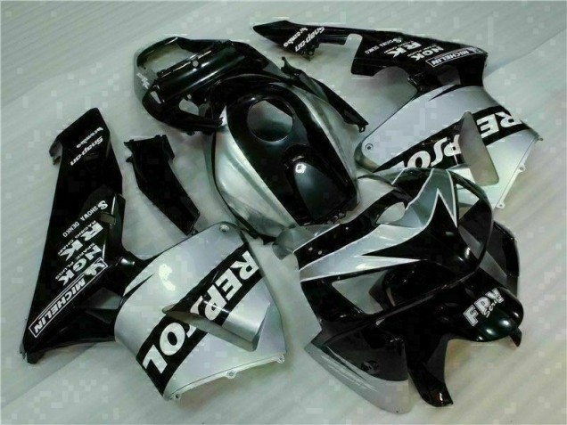 2005-2006 Black Silver Repsol Honda CBR600RR Motorcycle Fairings Kit UK