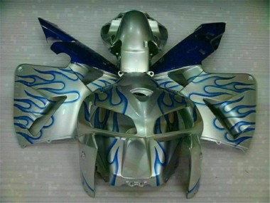 2005-2006 White Blue Flame Honda CBR600RR Motorcycle Fairing Kit UK