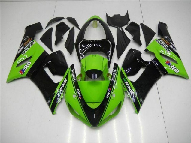 2005-2006 Green Kawasaki ZX6R Motorcycle Fairings Kit UK