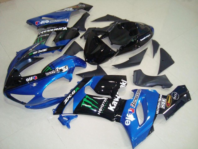 2005-2006 Blue Monster Kawasaki ZX6R Moto Fairings UK