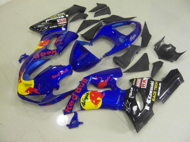 2005-2006 Blue Red Bull Kawasaki ZX6R Motorbike Fairings UK