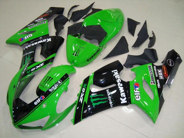 2005-2006 Green Monster Kawasaki ZX6R Motorcycle Fairing Kit UK