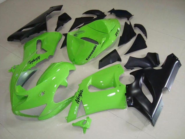 2005-2006 Lime Green Kawasaki ZX6R Bike Fairings UK