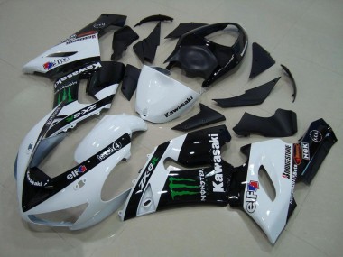 2005-2006 White Monster Kawasaki ZX6R Motor Bike Fairings UK