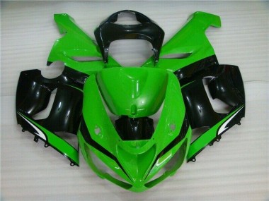 2005-2006 Green White Black Kawasaki ZX6R Motorcyle Fairings UK