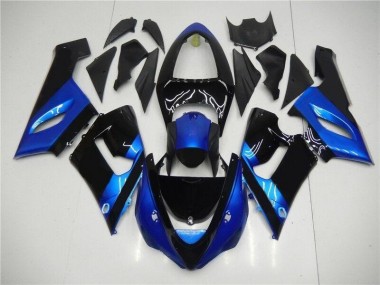 2005-2006 Blue Black Kawasaki ZX6R Motorcycle Fairing Kits UK