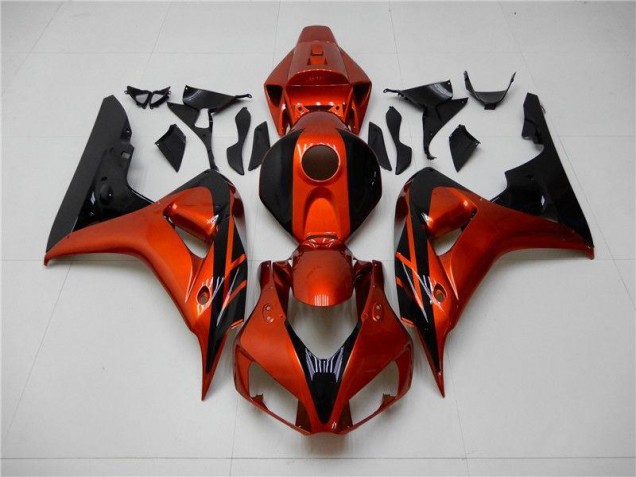 2006-2007 Orange Black Honda CBR1000RR Motorcycle Fairings Kit UK