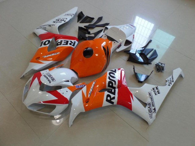 2006-2007 White and Orange Repsol Honda CBR1000RR Replacement Motorcycle Fairings UK