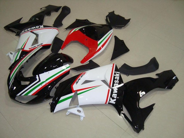 2006-2007 White and Black Kawasaki ZX10R Bike Fairing Kit UK