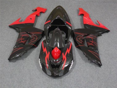 2006-2007 Black Red Kawasaki ZX10R Motorcycle Fairings UK