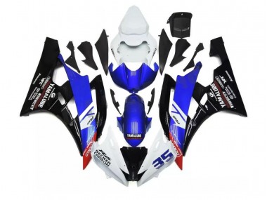 2006-2007 Blue White Yamaha YZF R6 Motorcycle Fairings Kit UK