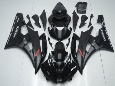 2006-2007 Matte Black and Glossy Black Yamaha YZF R6 Motorbike Fairing Kits UK