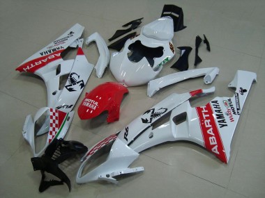 2006-2007 White Red Abarth Yamaha YZF R6 Motorcycle Fairings UK