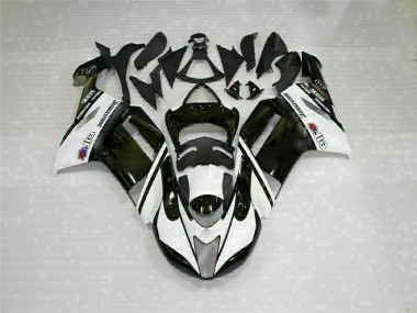 2007-2008 Black White Kawasaki ZX6R Bike Fairings UK