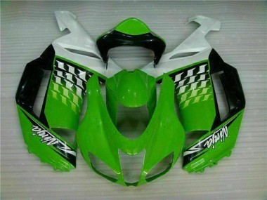 2007-2008 Green White Ninja Kawasaki ZX6R Motorbike Fairing UK