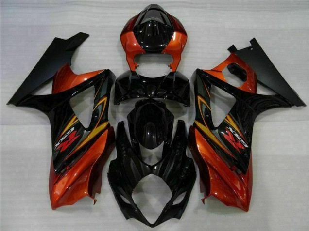 2007-2008 Black Suzuki GSXR 1000 K7 Motorcycle Fairing Kit UK