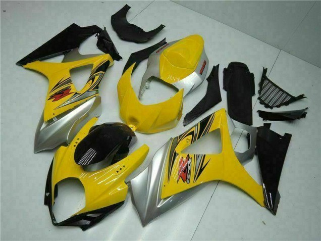 2007-2008 Yellow Suzuki GSXR 1000 K7 Bike Fairing Kit UK