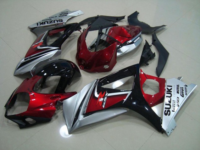 2007-2008 Red Black Silver Suzuki GSXR 1000 K7 Bike Fairing UK