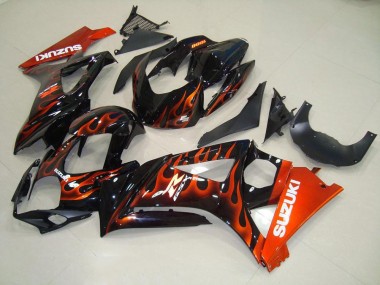 2007-2008 Orange Flame Suzuki GSXR 1000 K7 Motorbike Fairing Kits UK