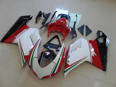 2007-2014 White Red Ducati 848 1098 1198 Bike Fairing Kit UK