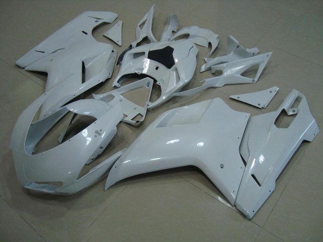 2007-2014 Glossy White Ducati 848 1098 1198 Moto Fairings UK