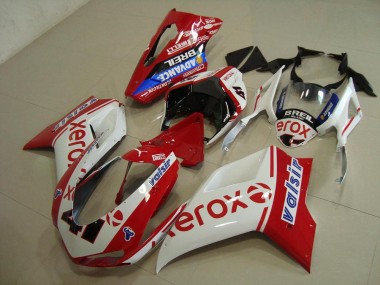 2007-2014 White Red Xerox Ducati 848 1098 1198 Bike Fairings UK