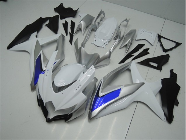 2008-2010 White Silver Blue Suzuki GSXR 600/750 Motorcycle Fairings Kit UK