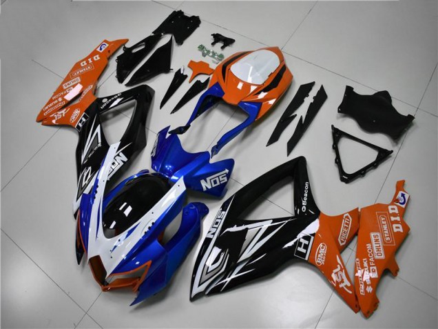 2008-2010 Blue Orange Suzuki GSXR 600/750 Motorcycle Fairings Kit UK